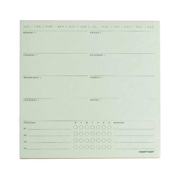russel and hazel Undated Perpetual Planning Dew weekly planning pad desktop - Picture 1 of 4